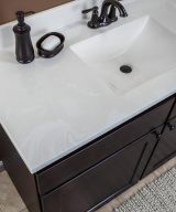 Wolf Home Products Cloud White 25 in x 22 in Single Bowl Recessed Rectangular Vanity with 4 in Faucet Drillings