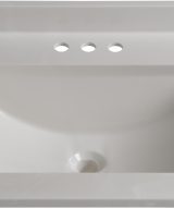 Wolf Home Products Cloud White 25 in x 22 in Single Bowl Recessed Rectangular Vanity with 4 in Faucet Drillings