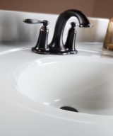 Wolf Home Products Cotton White 73 in x 22 in Double Bowl Recessed Oval Vanity with 4 in Faucet Drillings