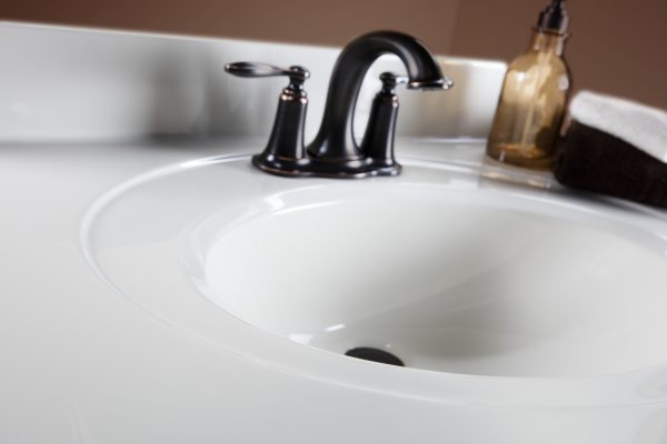 Wolf Home Products Cotton White 73 in x 22 in Double Bowl Recessed Oval Vanity with 4 in Faucet Drillings