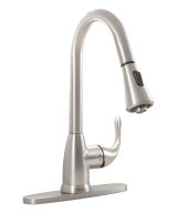 MSI - 1 Handle Pull-Down Sprayer Kitchen Faucet - 803 Brushed Nickel Single Hole or Three Hole