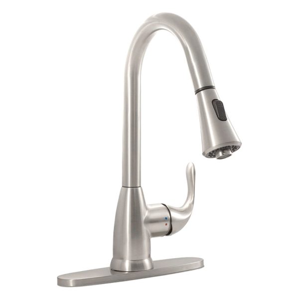 MSI - 1 Handle Pull-Down Sprayer Kitchen Faucet - 803 Brushed Nickel Single Hole or Three Hole