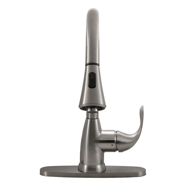 MSI - 1 Handle Pull-Down Sprayer Kitchen Faucet - 803 Brushed Nickel Single Hole or Three Hole