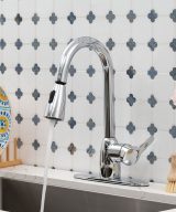 MSI - 1 Handle Pull-Out Sprayer Kitchen Faucet - 802 Chrome Single Hole or Three Hole