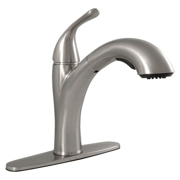 MSI - 1-Handle Pull-Out Sprayer Kitchen Faucet - 804 Brushed Nickel Single Hole or Three Hole