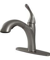 MSI - 1-Handle Pull-Out Sprayer Kitchen Faucet - 804 Brushed Nickel Single Hole or Three Hole