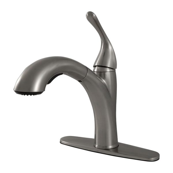 MSI - 1-Handle Pull-Out Sprayer Kitchen Faucet - 804 Brushed Nickel Single Hole or Three Hole