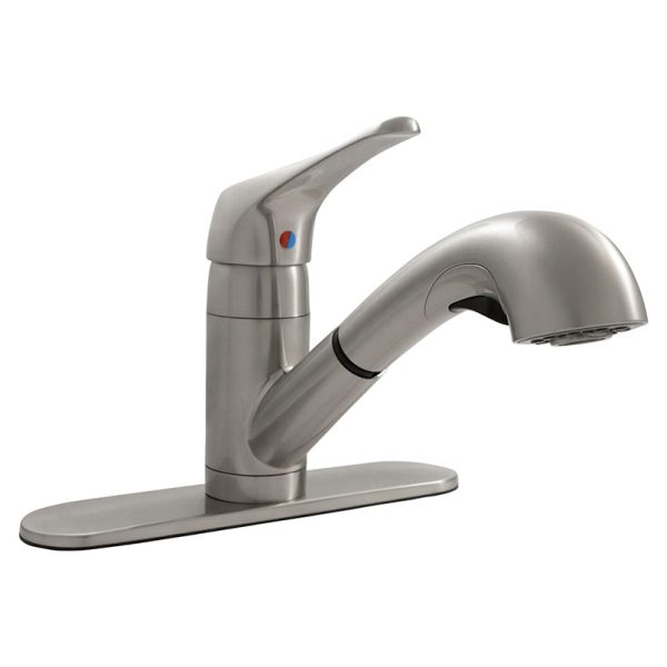 MSI - 1-Handle Pull-Out Sprayer Kitchen Faucet - 805 Brushed Nickel Single Hole or Three Hole