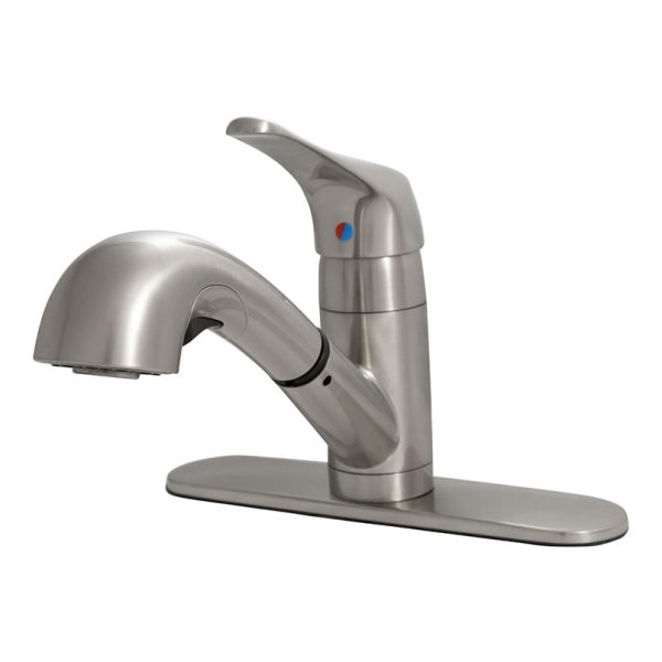 MSI - 1-Handle Pull-Out Sprayer Kitchen Faucet - 805 Brushed Nickel Single Hole or Three Hole
