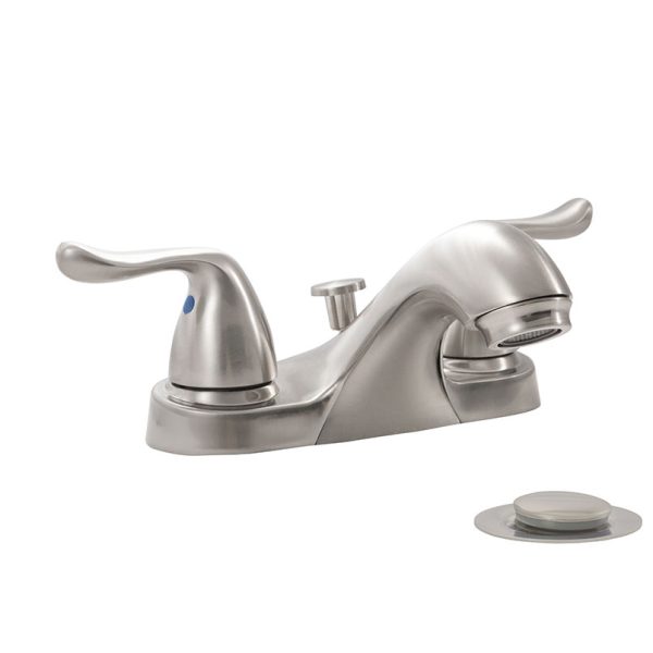 MSI - 2 Handle Bathroom Faucet - 405 Brushed Nickel 4 in. Centerset