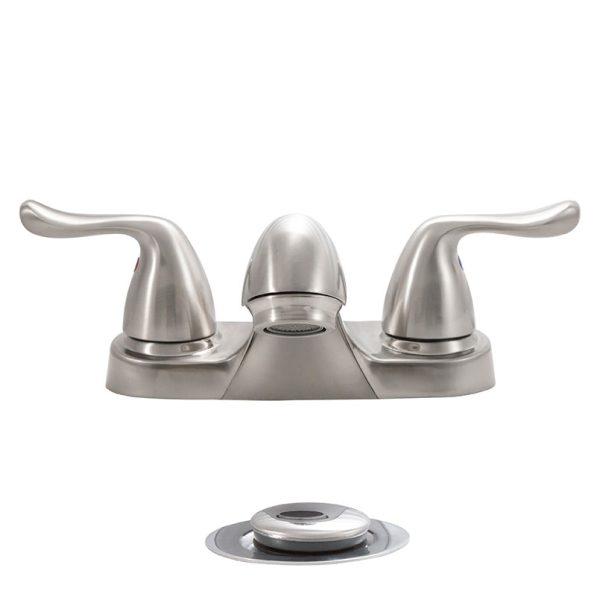 MSI - 2 Handle Bathroom Faucet - 405 Brushed Nickel 4 in. Centerset