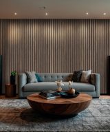 MSI Acoustic Wood Slat - Tawny Acoustic Wood Slat Panels 9.5 in x 94.5 in