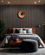 MSI Acoustic Wood Slat - Umber Acoustic Wood Slat Panels 9.5 in x 120 in
