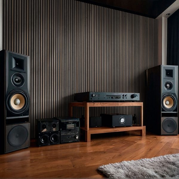 MSI Acoustic Wood Slat - Umber Acoustic Wood Slat Panels 9.5 in x 120 in