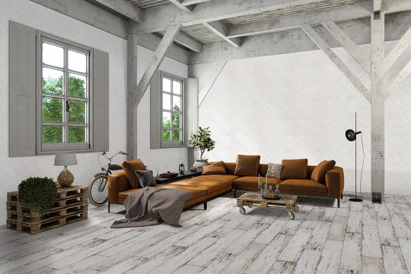 MSI BrickStaks® Alpine White Clay Brick Herringbone Tile