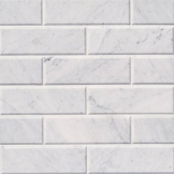 MSI Arabescato Carrara 4x12 Honed and Big Beveled