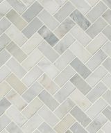 MSI Arabescato Carrara Herringbone Pattern Honed in a Mesh