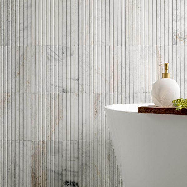 MSI Arabescato Venato White Tile 4x12 Slat Honed