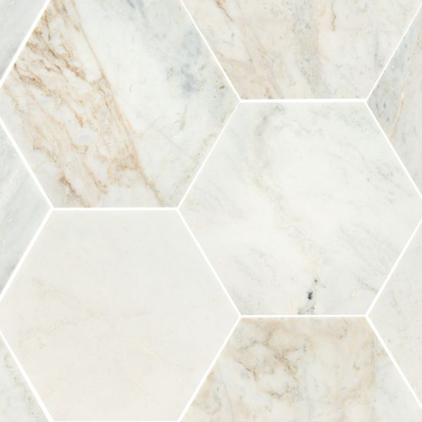 MSI Arabescato Venato 8" Hexagon Honed