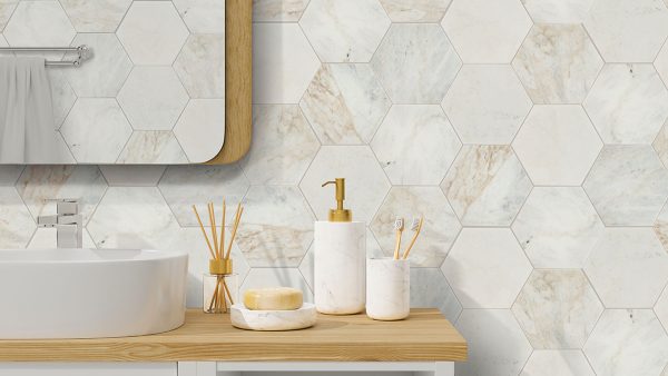 MSI Arabescato Venato 8" Hexagon Honed
