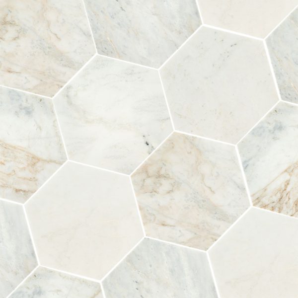 MSI Arabescato Venato 8" Hexagon Honed