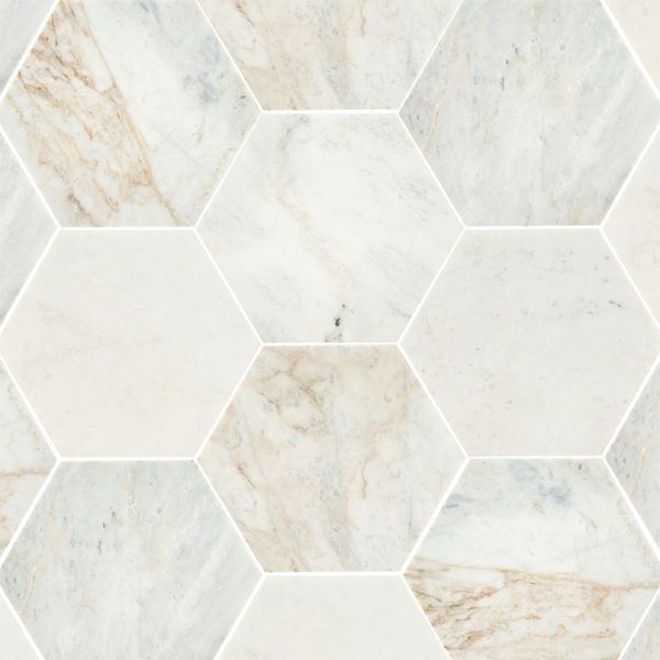 MSI Arabescato Venato 8" Hexagon Honed