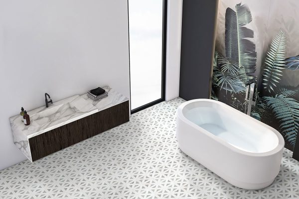 MSI Bianco Dolomite Geometrica Polished