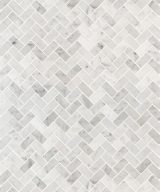 MSI Carrara White 1x2 Herringbone Honed