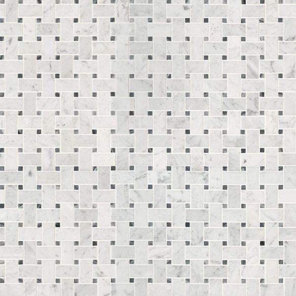 MSI Carrara White Basketweave Pattern Honed