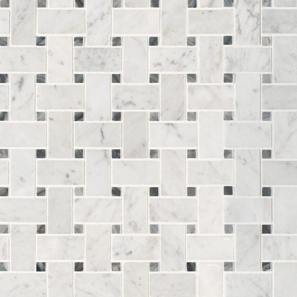 MSI Carrara White Basketweave Pattern Honed