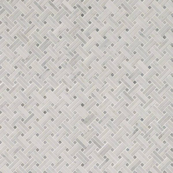 MSI Carrara White Basketweave Pattern Polished
