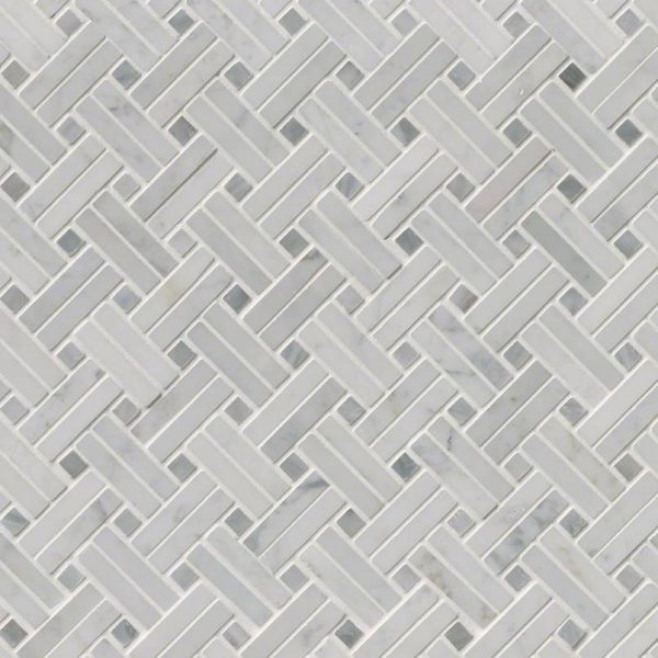 MSI Carrara White Basketweave Pattern Polished