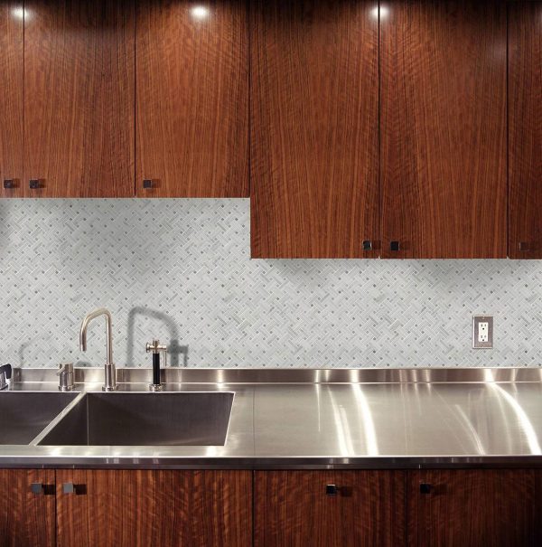 MSI Carrara White Basketweave Pattern Polished