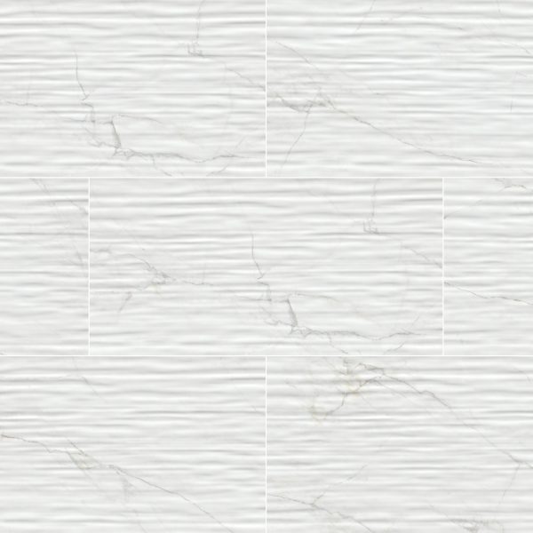 MSI Collections Dymo Calacatta Stripe White 12x24 Glossy