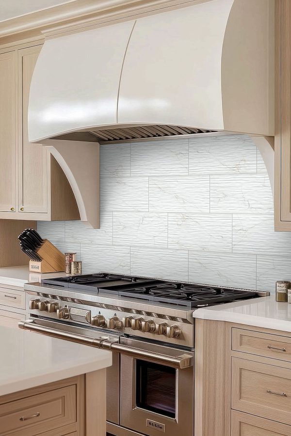 MSI Collections Dymo Calacatta Stripe White 12x24 Glossy