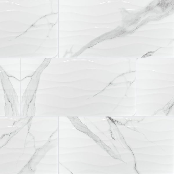 MSI Collections Dymo Statuary Wavy White 12x24 Glossy