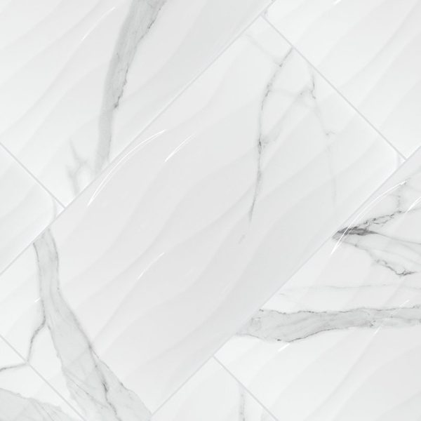 MSI Collections Dymo Statuary Wavy White 12x24 Glossy