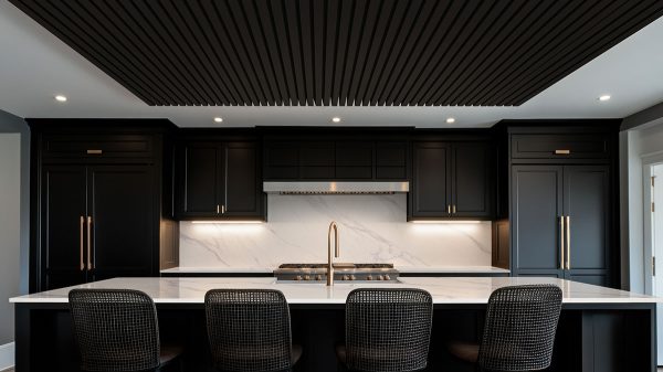 MSI Acoustic Wood Slat - Ebony Acoustic Wood Slat Panels 9.5 in x 94.5 in