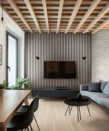 MSI Acoustic Wood Slat - Fog Acoustic Wood Slat Panels 9.5 in x 94.5 in