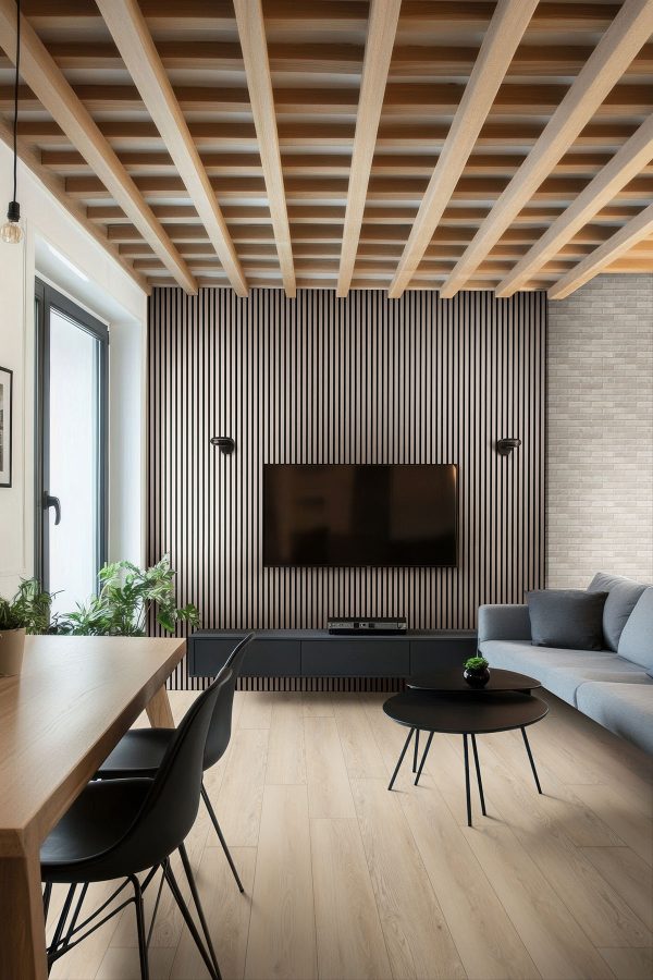 MSI Acoustic Wood Slat - Fog Acoustic Wood Slat Panels 9.5 in x 94.5 in