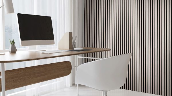 MSI Acoustic Wood Slat - Fog Acoustic Wood Slat Panels 9.5 in x 94.5 in