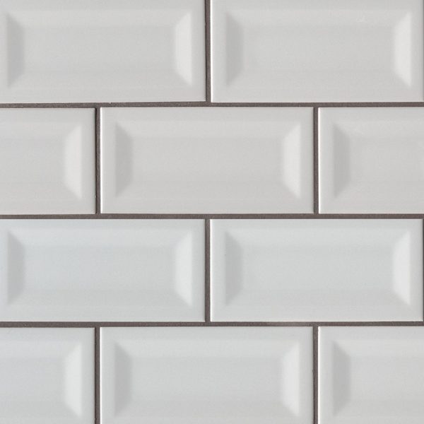 MSI Subway Tile Gray Glossy 3x6 Inverted Beveled