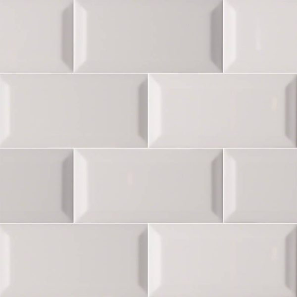 MSI Gray Glossy Subway Tile 3x6 Beveled