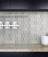 MSI Gray Glossy Subway Tile 3x6 Beveled