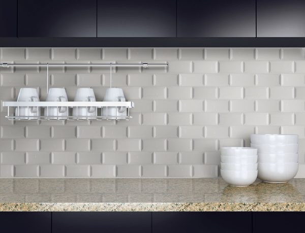 MSI Gray Glossy Subway Tile 3x6 Beveled