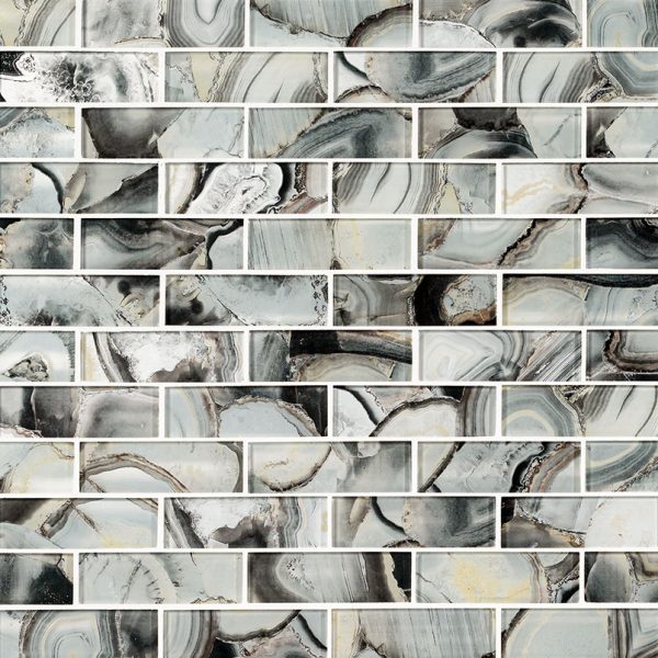 MSI Midnight Agate 2x6 Subway Glass