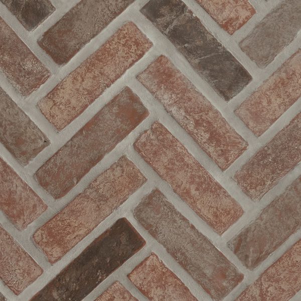 MSI BrickStaks® Noble Red Clay Brick Herringbone