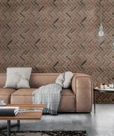 MSI BrickStaks® Noble Red Clay Brick Herringbone