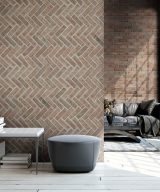 MSI BrickStaks® Noble Red Clay Brick Herringbone