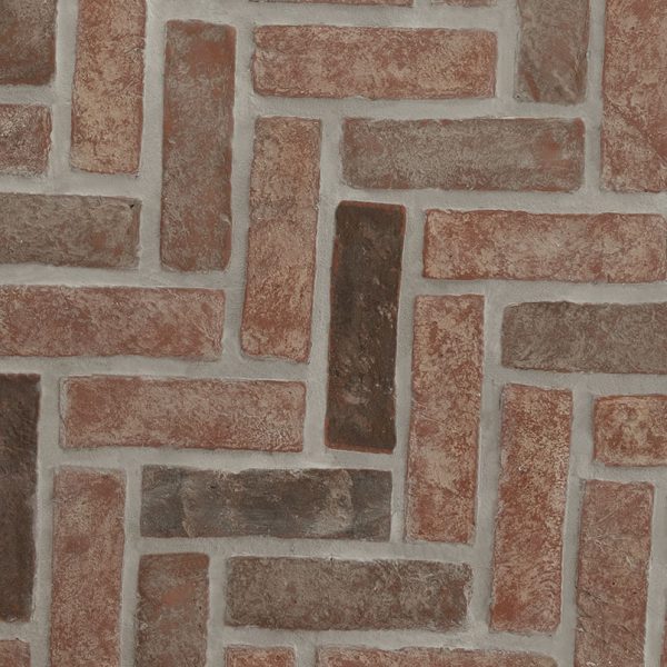 MSI BrickStaks® Noble Red Clay Brick Herringbone